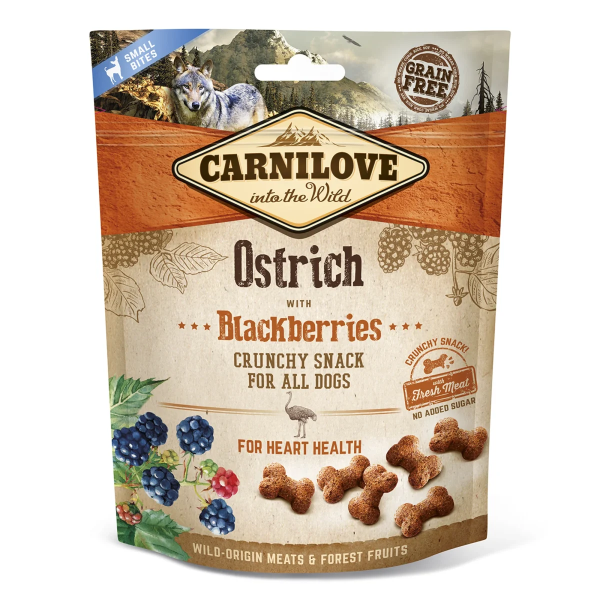 Carnilove Dog Crunchy Snack Ostrich Blackberries 200 g
