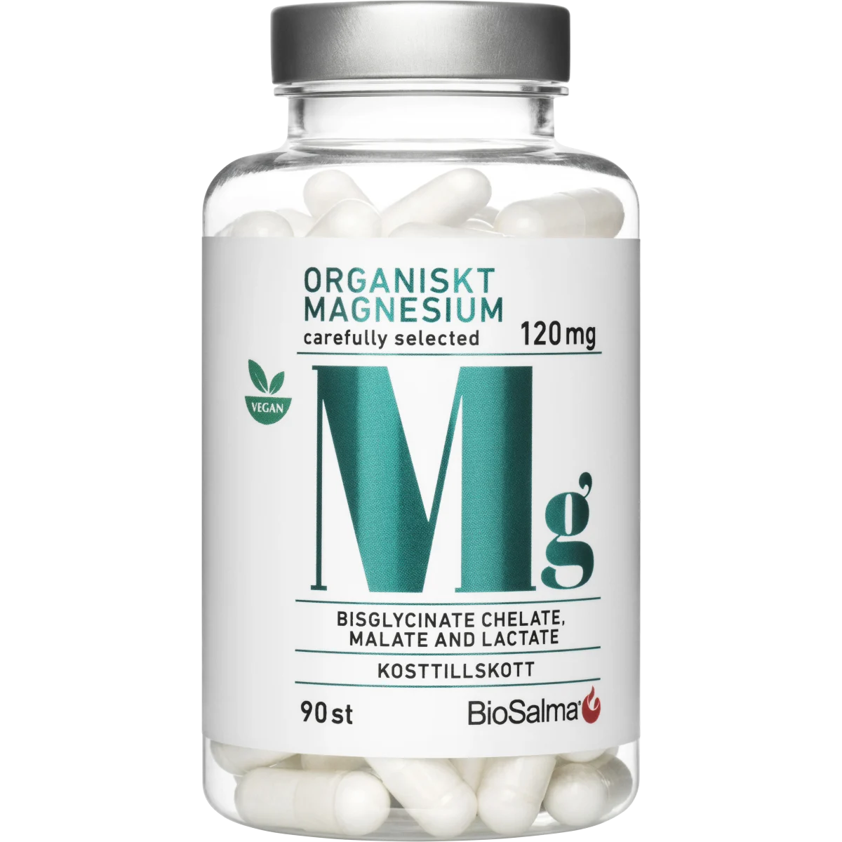 BioSalma Organiskt Magnesium 120 mg 90 kapslar