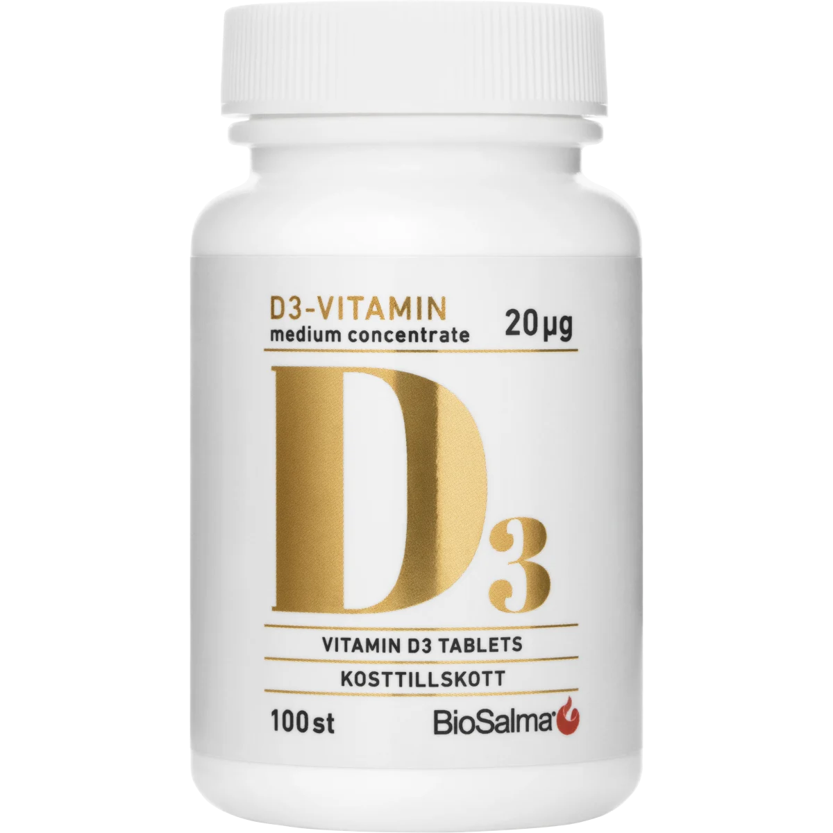 BioSalma D3 Vitamin medium concentrate 20ug 100 tabletter