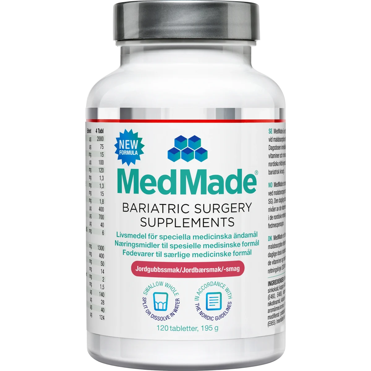 MedMade Bariatric Supplements Jordgubb 120 tabletter