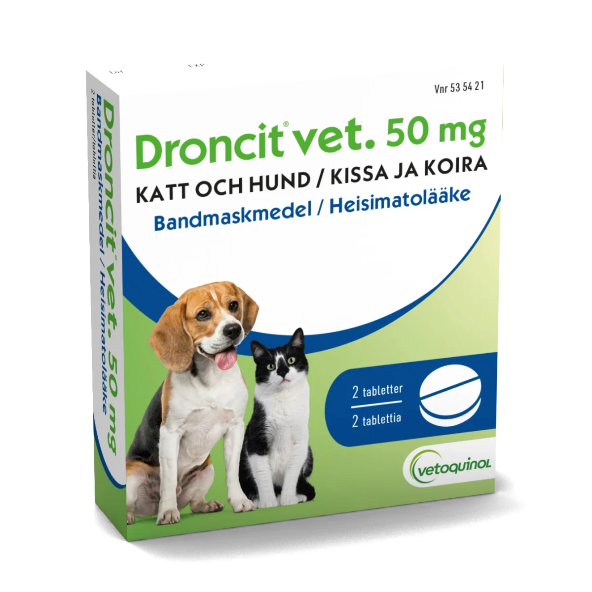 Droncit vet. tablett 50 mg 2 st