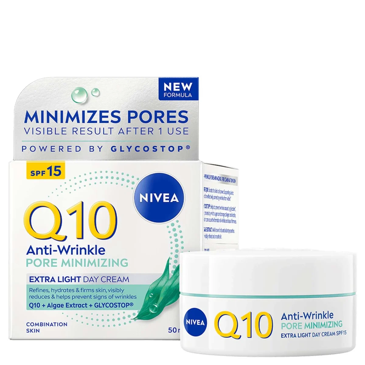 Nivea Q10 Anti-Wrinkle Pore Minimising Extra Light Day Cream SPF15, 50 ml