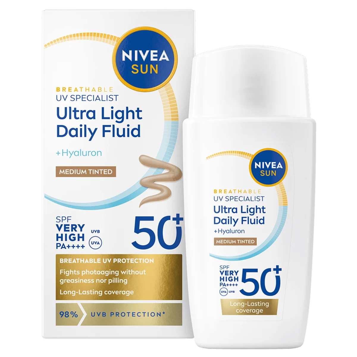 Nivea Sun UV Face Ultra Light Daily Fluid SPF 50+, 40 ml Medium