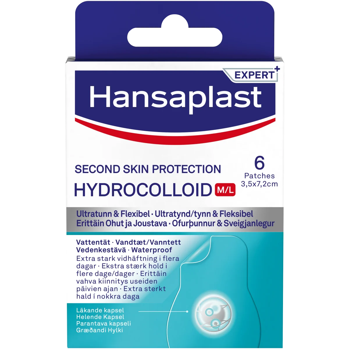 Hansaplast Second Skin Protection Hydrocolloid M/L Regular 6 st