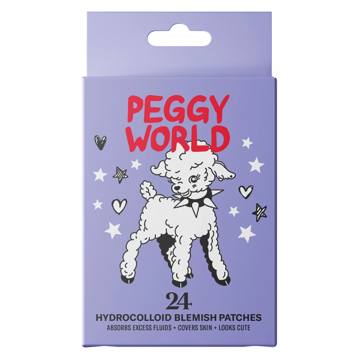 Peggy World Blemish Patches Hearts and Stars Purple 24 st