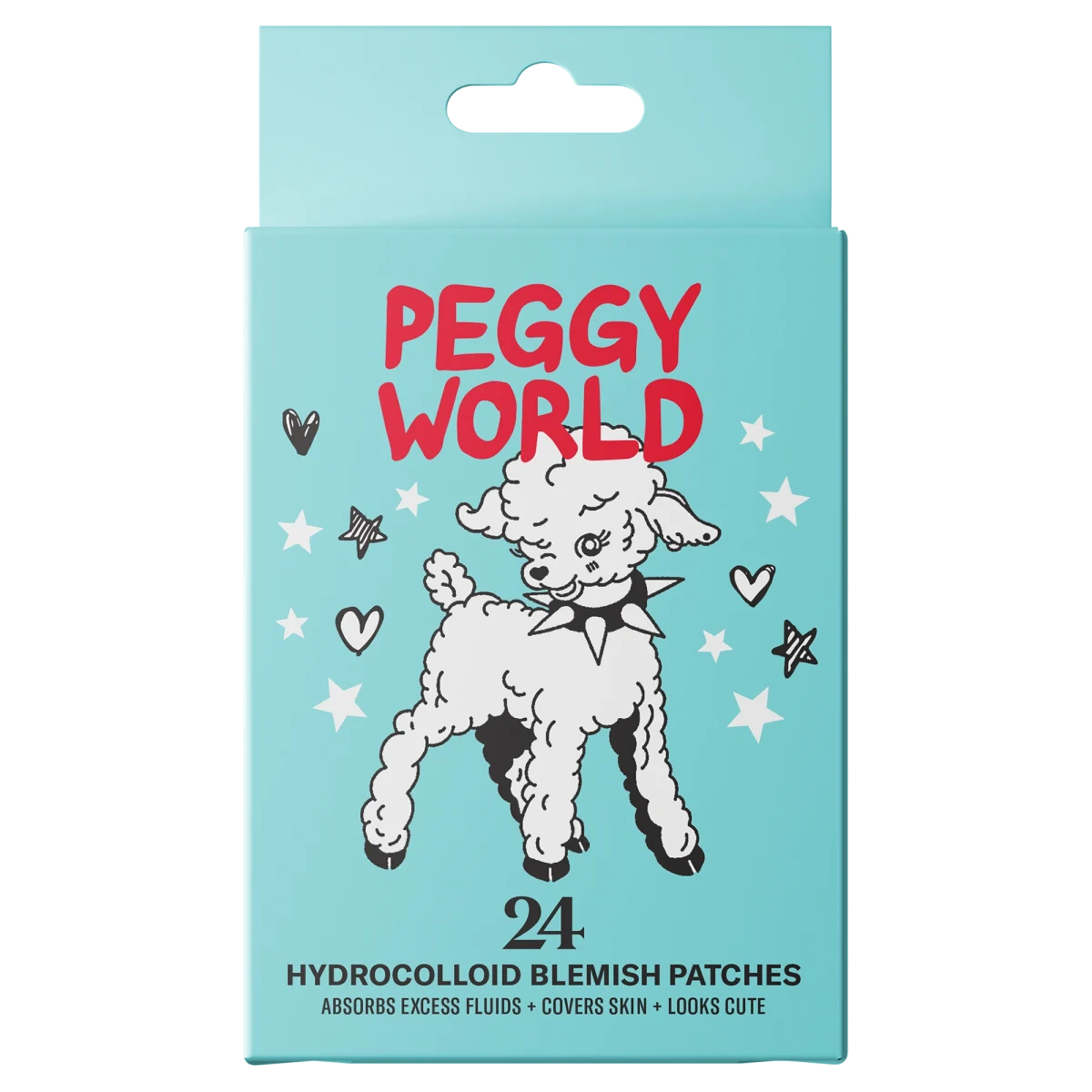 Peggy World Blemish Patches Hearts and Stars Turquoise 24 st