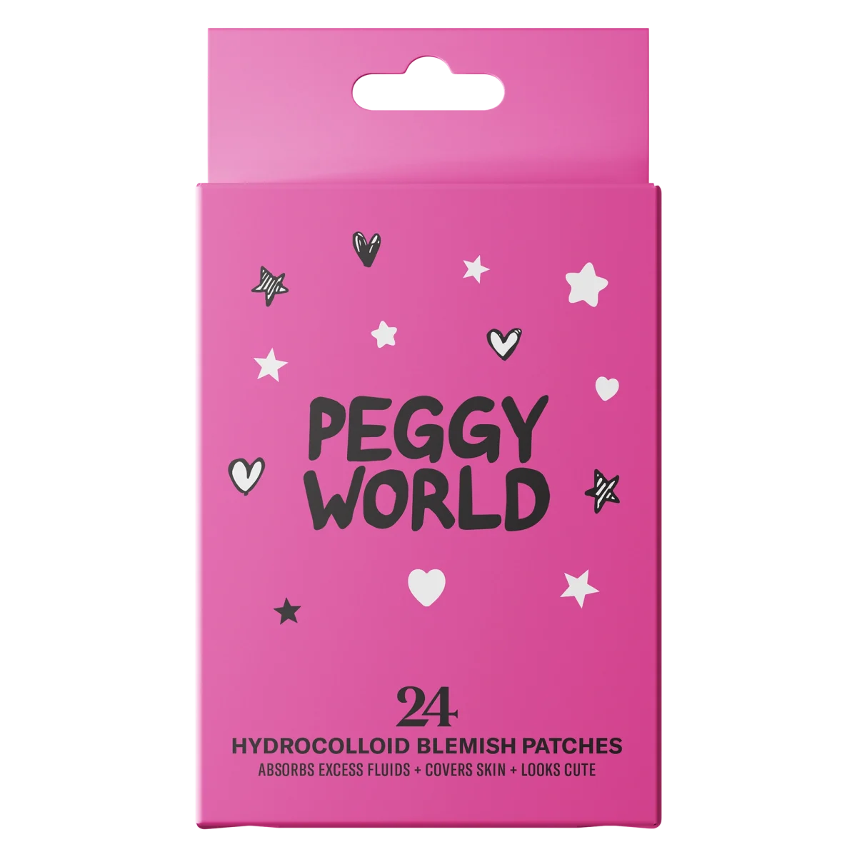Peggy World Blemish Patches Hearts and Stars Hot Pink 24 st