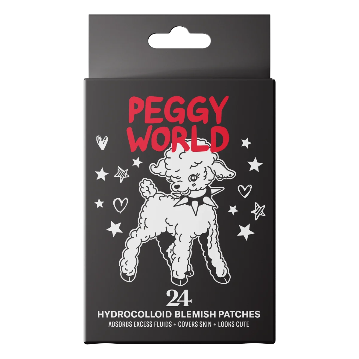 Peggy World Blemish Patches Hearts and Stars Black 24 st