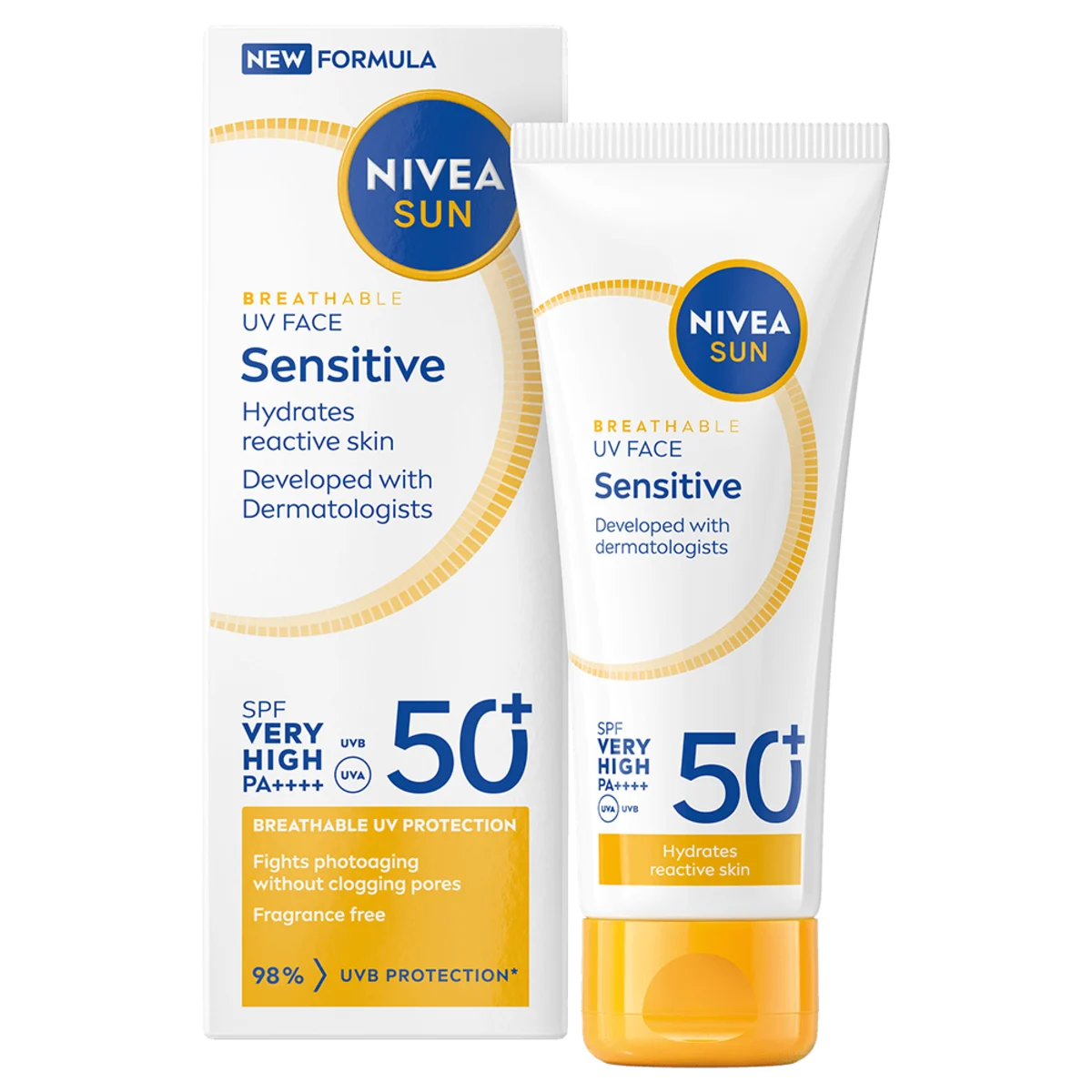 NIVEA Sun UV Face Sensitive Cream SPF 50+, 40 ml