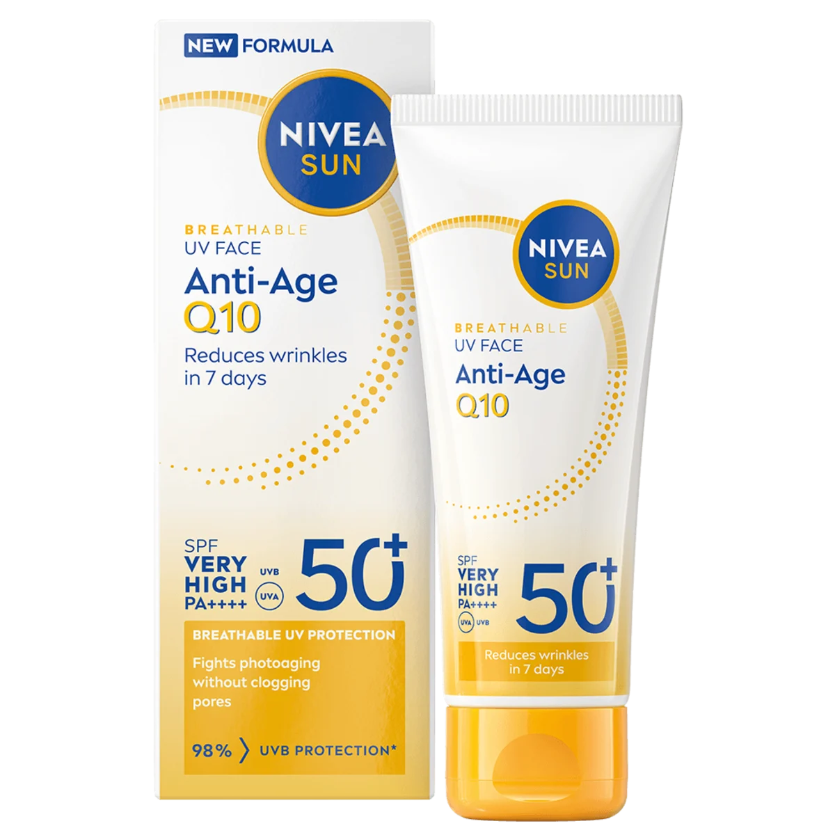 NIVEA Sun UV Face Anti-Age Q10 Cream SPF 50+, 40 ml