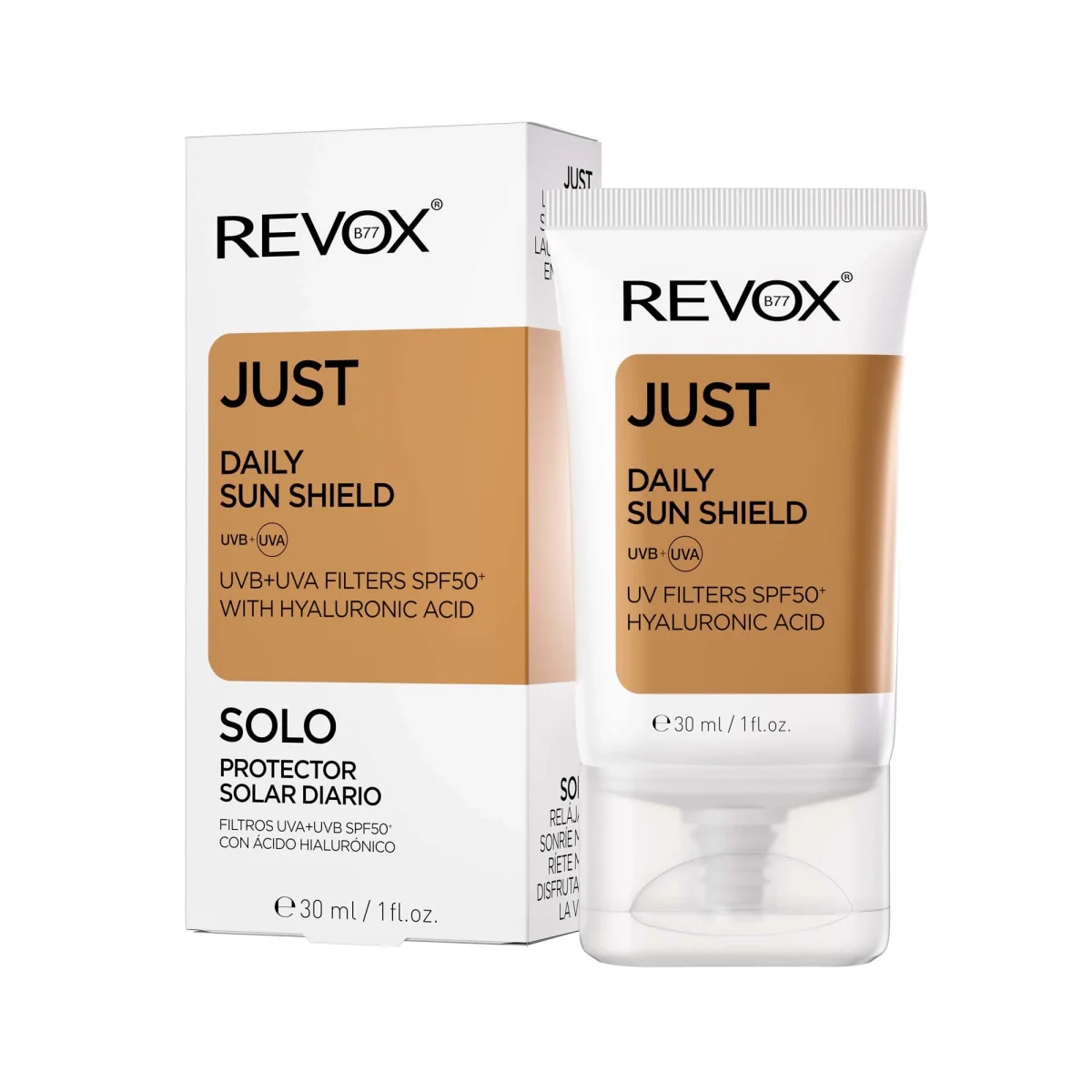Revox B77 Just Daily Sun Shield UVA+UVB Filters Spf 50, 30 ml
