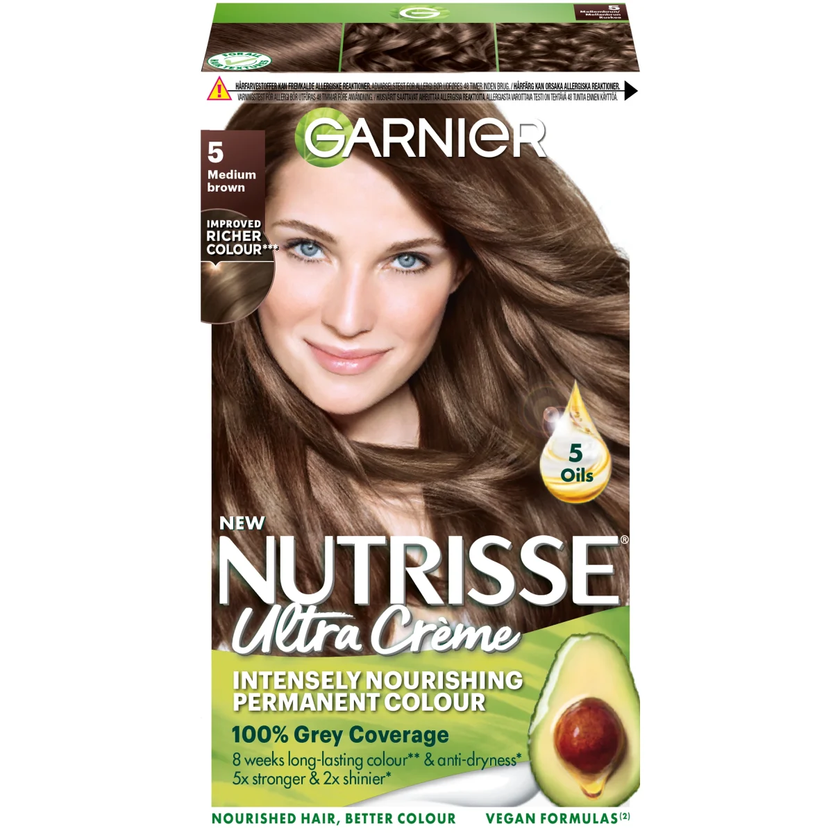 Garnier Nutrisse Ultra Color Permanent Hårfärg 1 pack 5 Medium Brown