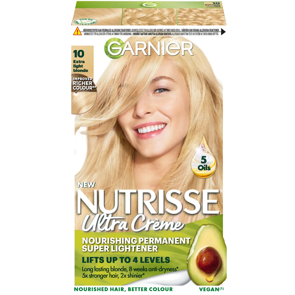 Garnier Nutrisse Ultra Color Permanent Hårfärg 1 pack 10 Extra Light Blonde