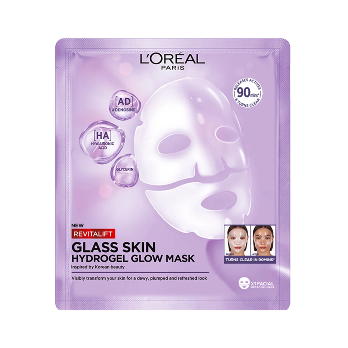 L'Oréal Paris Revitalift Filler Glass Skin Mask 1 pack