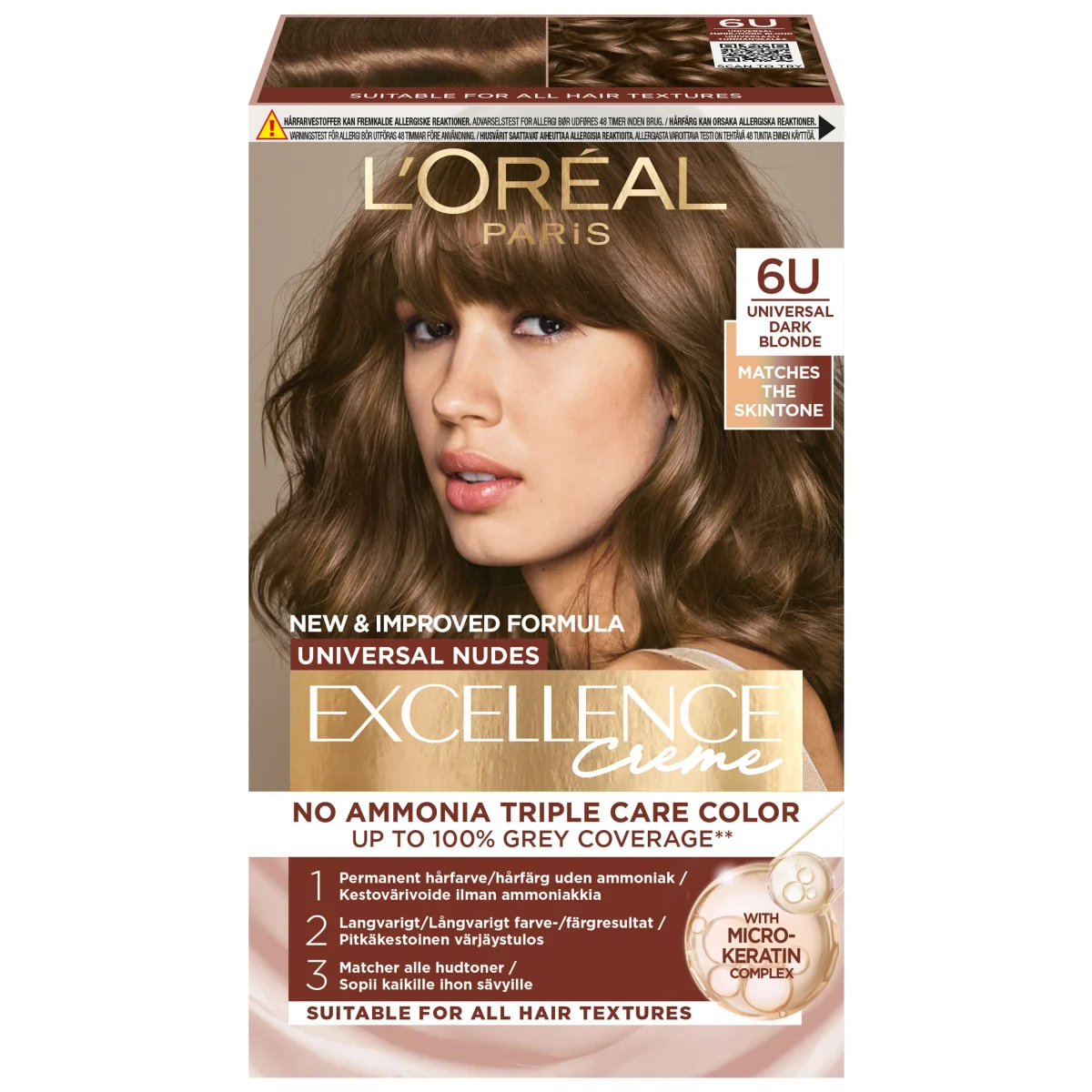 L'Oréal Paris Excellence Universal Nudes Permanent Color Dark Blonde 1-pack