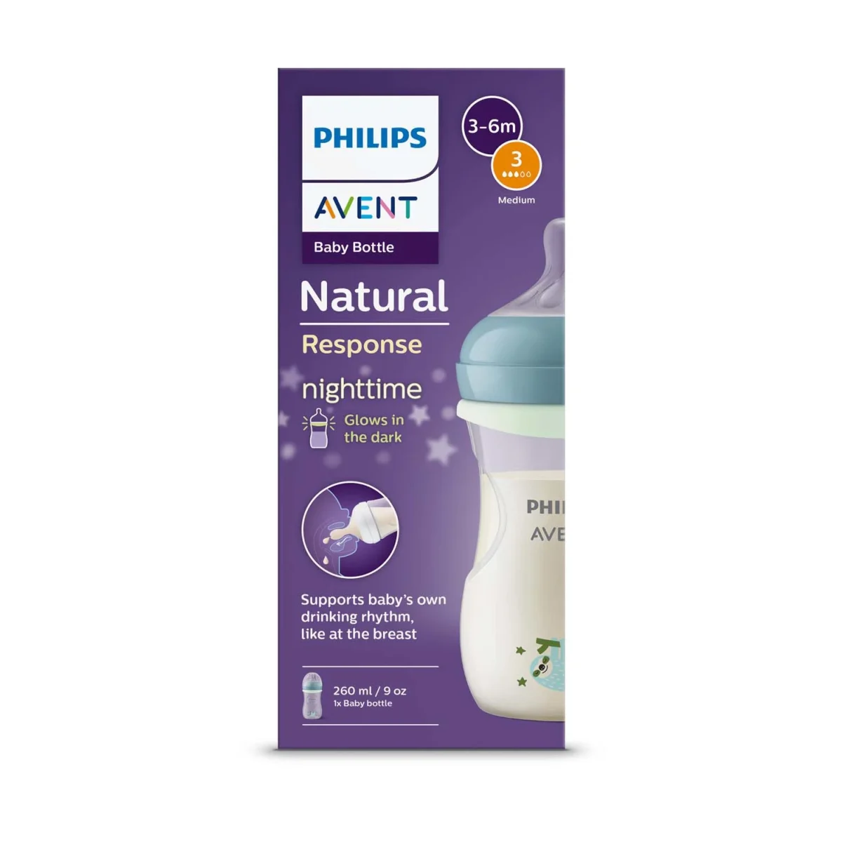Avent Natural Response Flaska Nighttime 260 ml