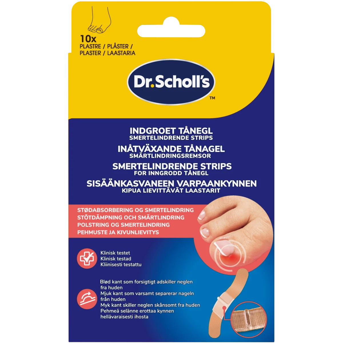 Dr. Scholl's Smärtlindringsremsor För Inåtväxande Tånagel 10 st