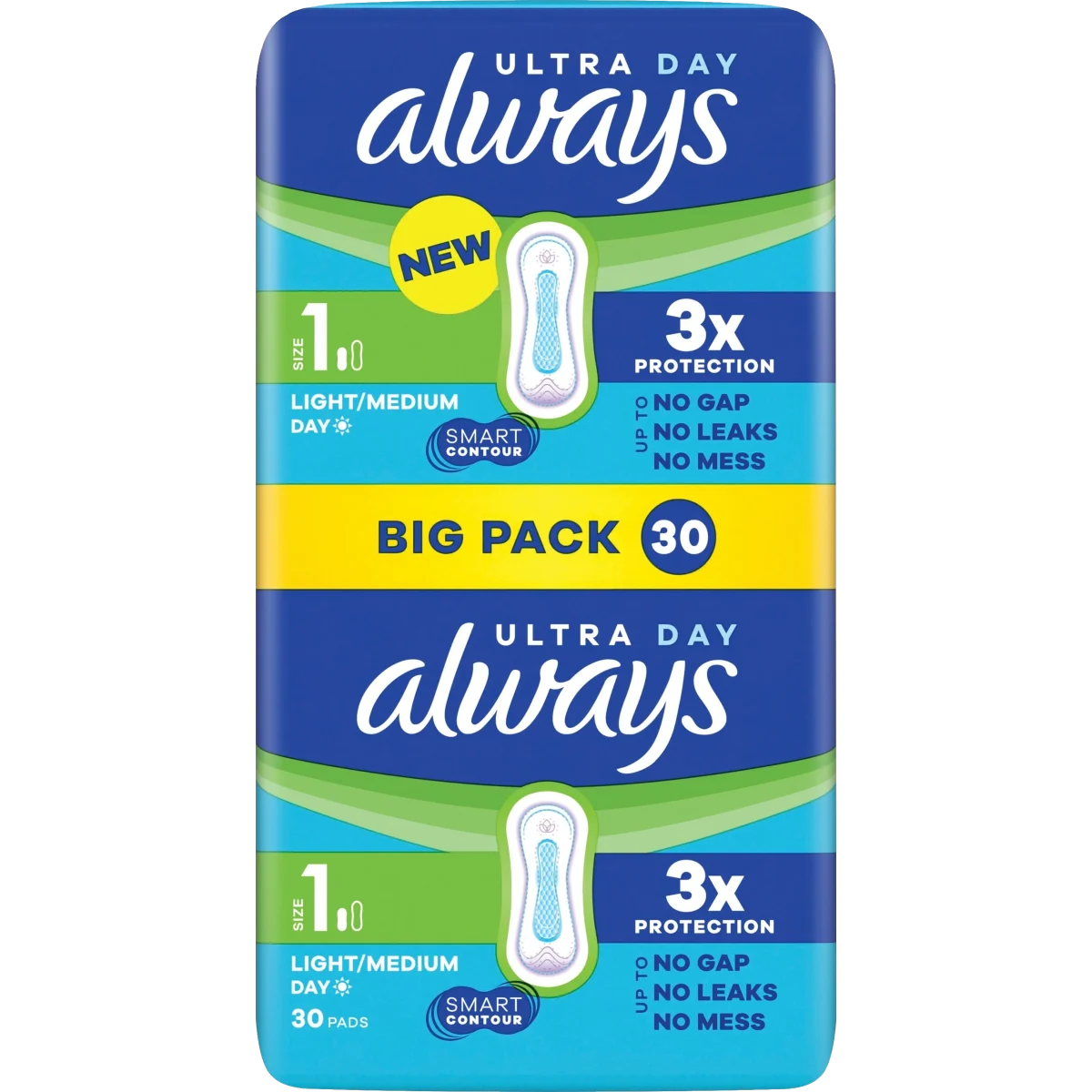 Always Ultra 1 Normal Bindor utan vingar BigPack 30 st