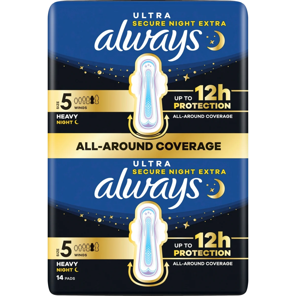 Always Ultra 5 Secure Night Extra Bindor BigPack 14 st