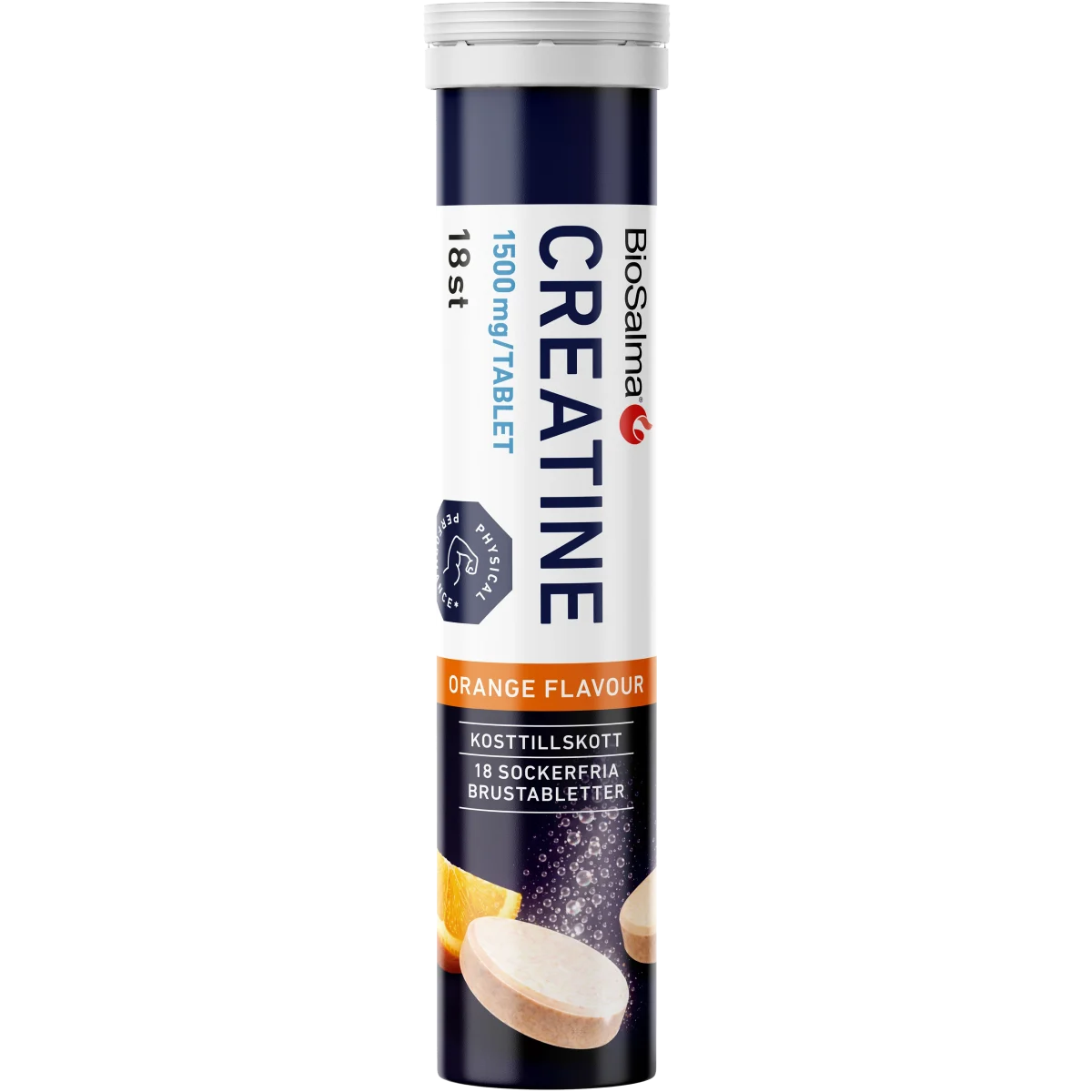 BioSalma Creatine Brustablett 1500 mg Apelsin 18 st