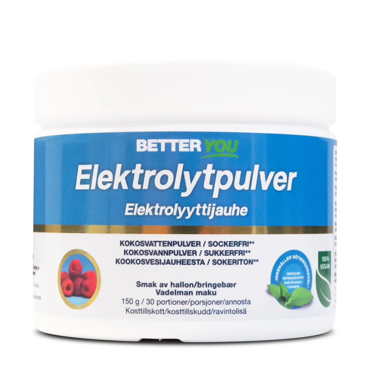Better You Elektrolytpulver Hallon 150 g