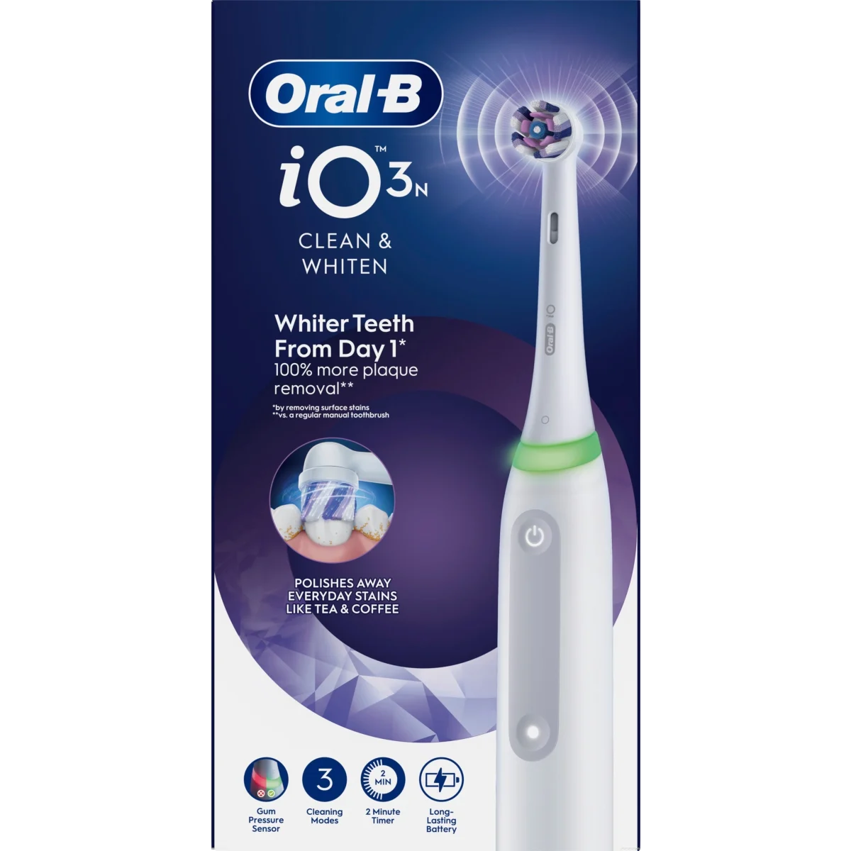 Oral-B iO3 Eltandborste Vit 1 Radiant White