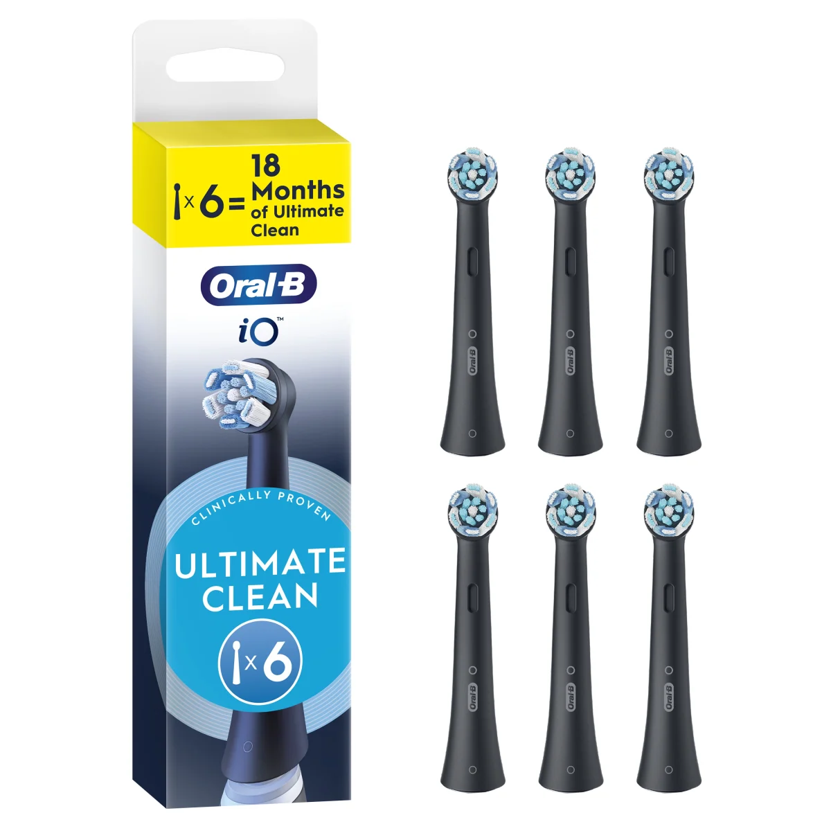 Oral-B iO Ultimate Clean Black Borsthuvud 6-pack