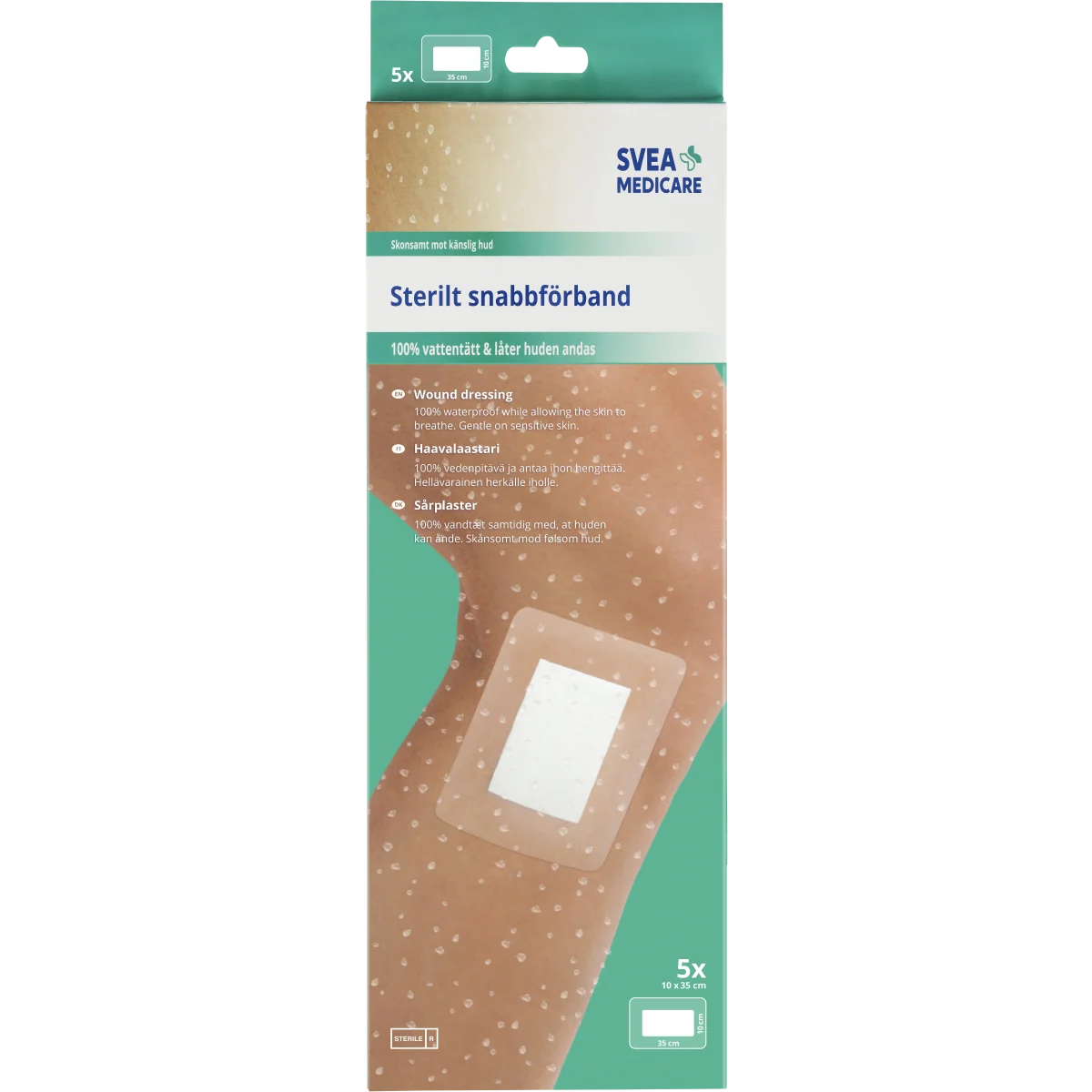 Svea Medicare Sterilt Snabbförband Vattentätt 10x35 cm 5 st