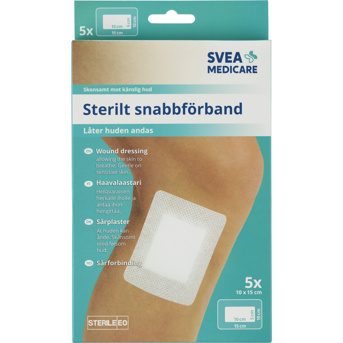 Svea Medicare Sterilt Snabbförband 10x15 cm 5 st