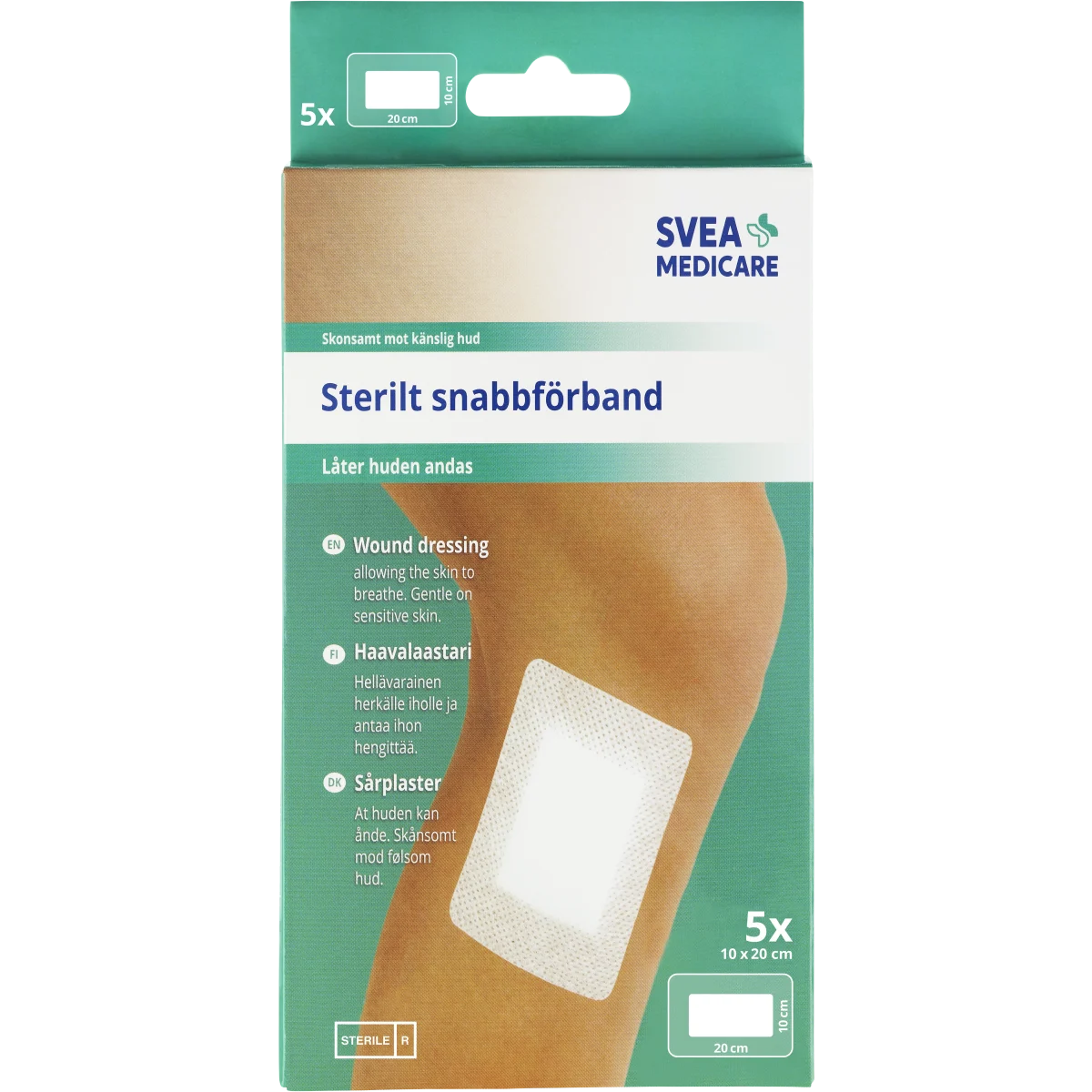 Svea Medicare Sterilt Snabbförband 10x20 cm 5 st