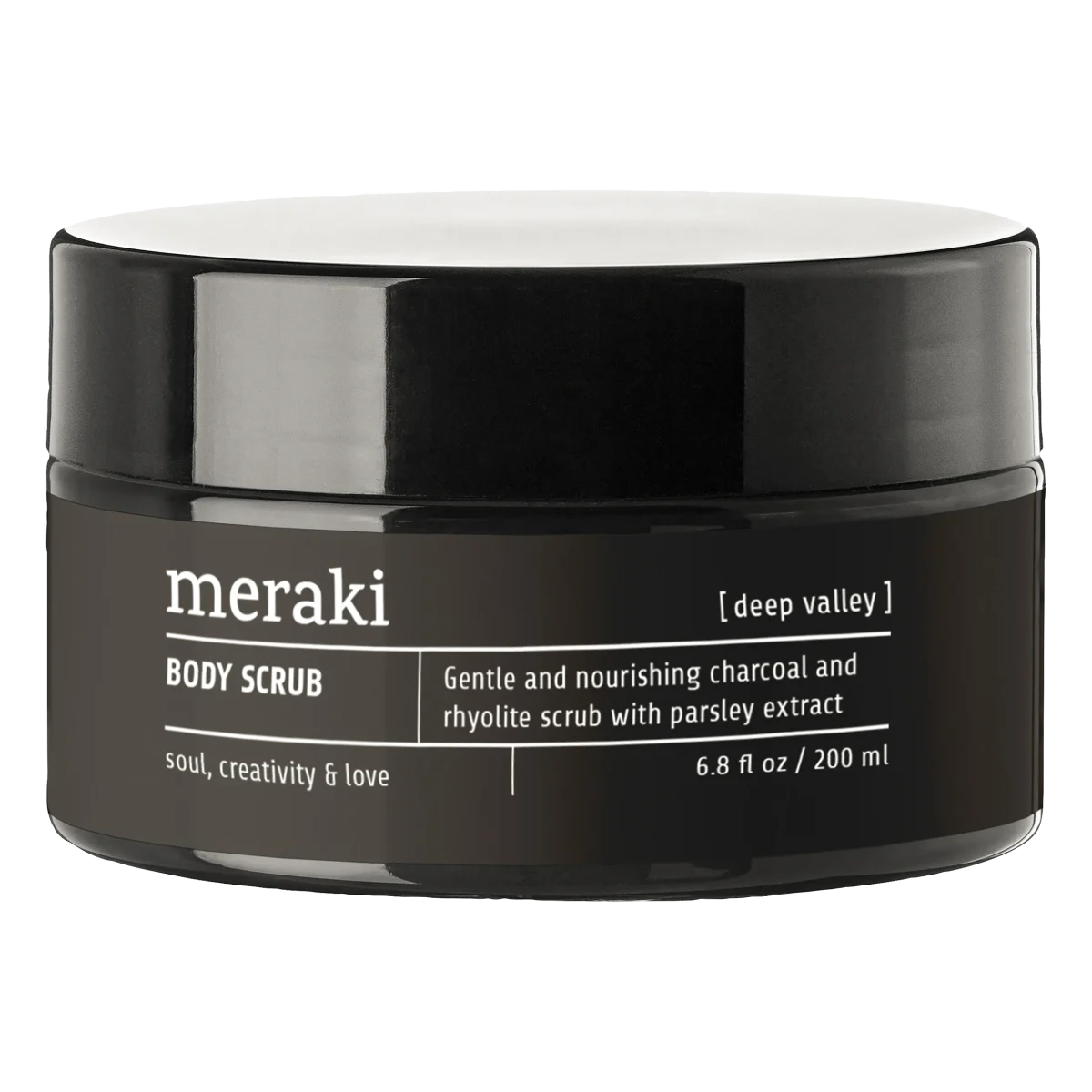 Meraki Body Scrub med träkol Deep Valley 200 ml