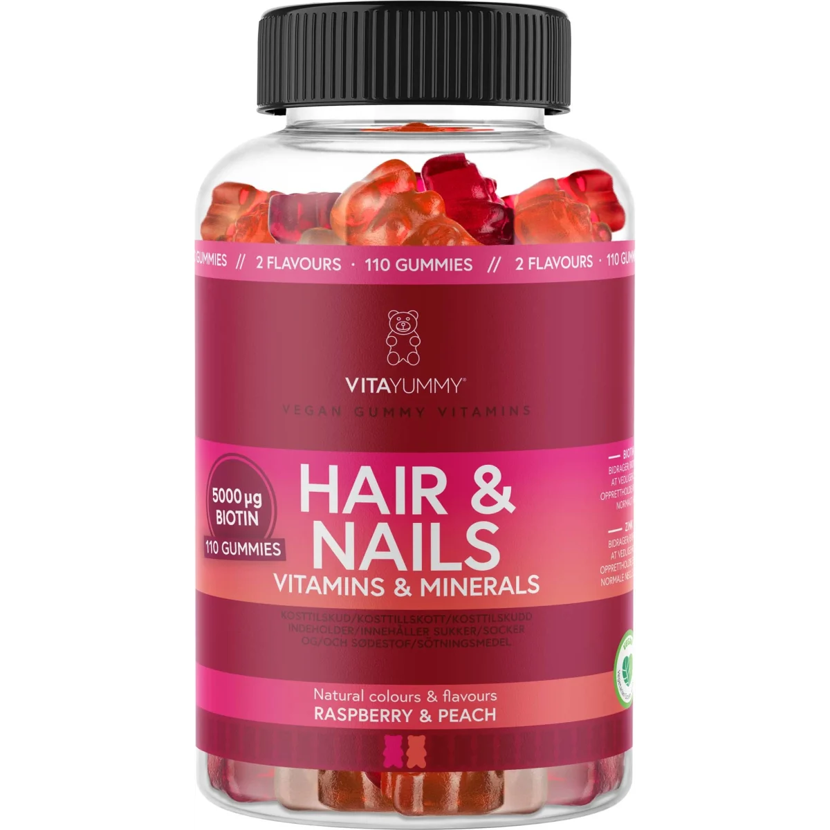 VitaYummy Hair & Nails Raspberry & Peach 110 st