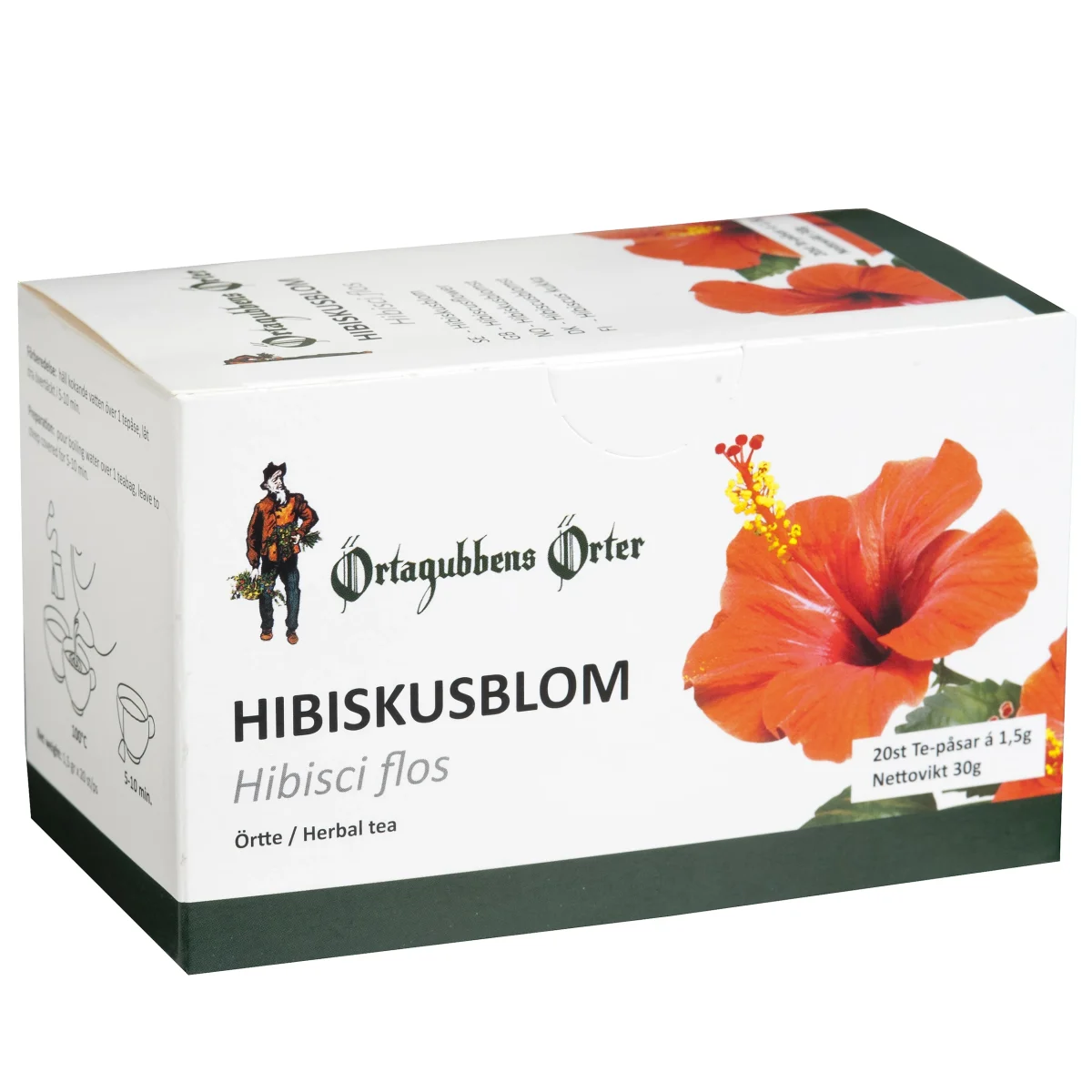 Örtagubben Hibiskusblomma Örtte 20 x 1,5 g