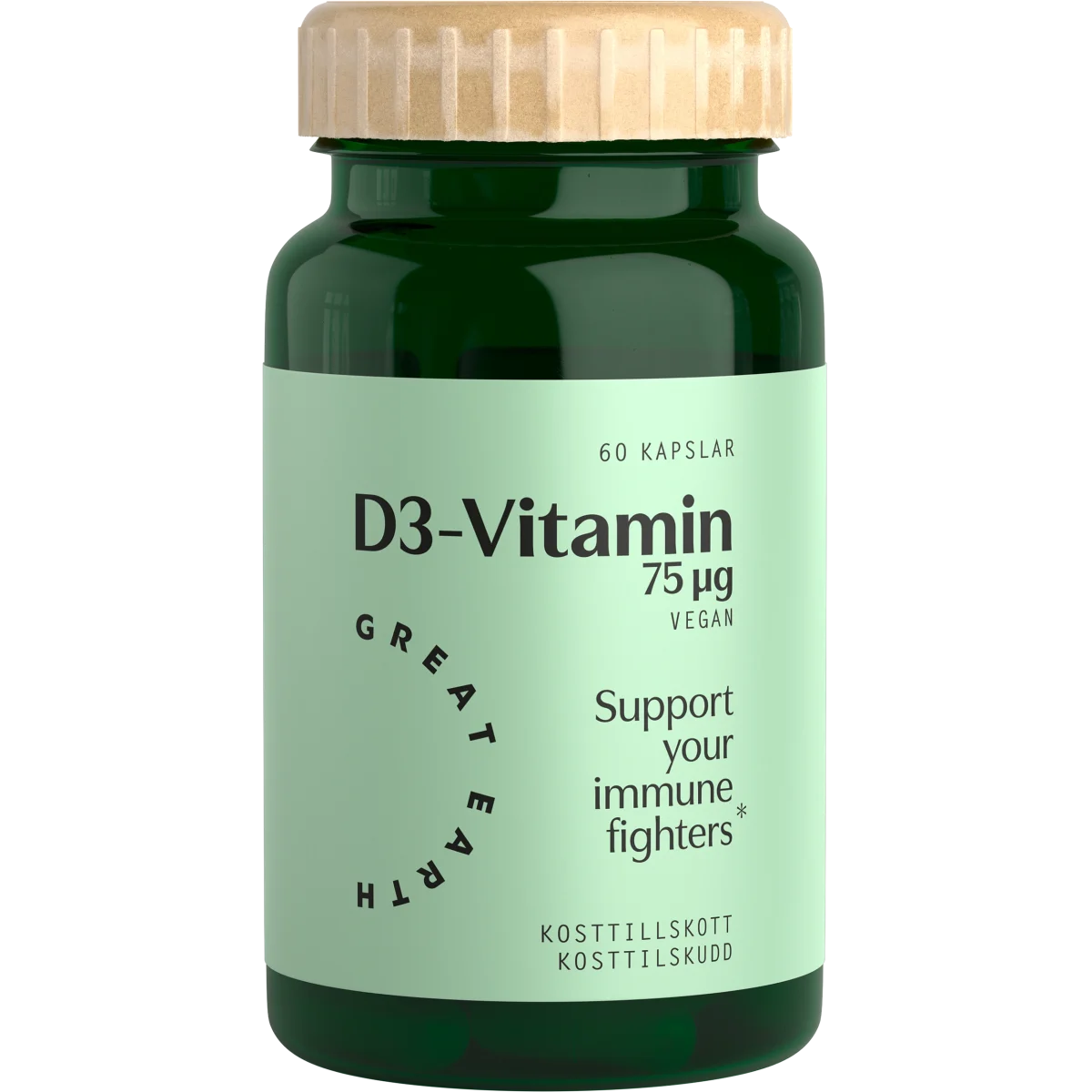 Great Earth Vitamin D3 Vegan 60 kapslar