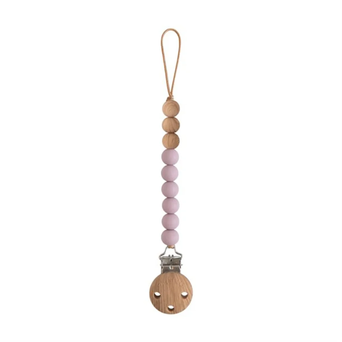 Mushie Pacifier Clip Eva Mauve
