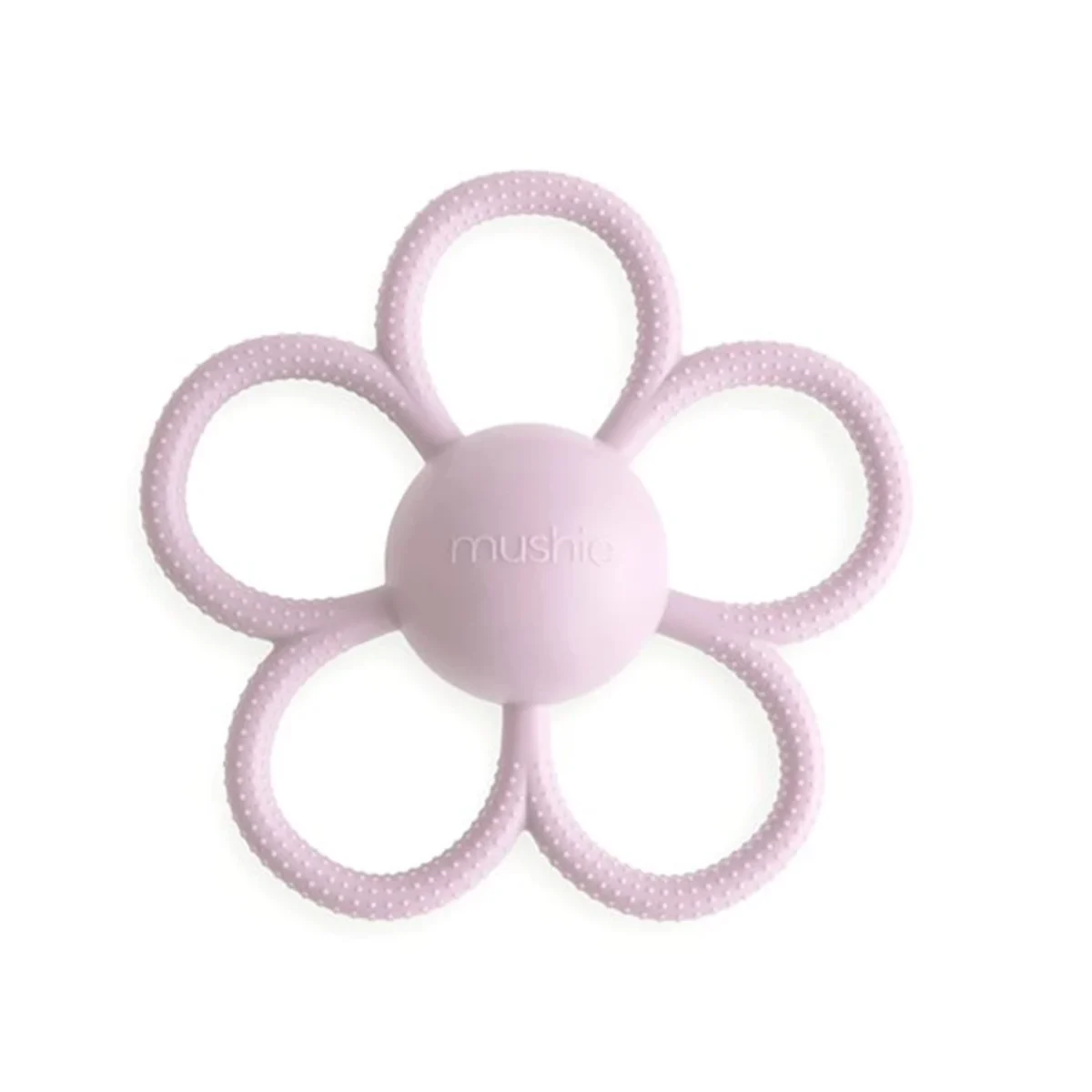 Mushie Daisy Rattle Teether Soft Lilac