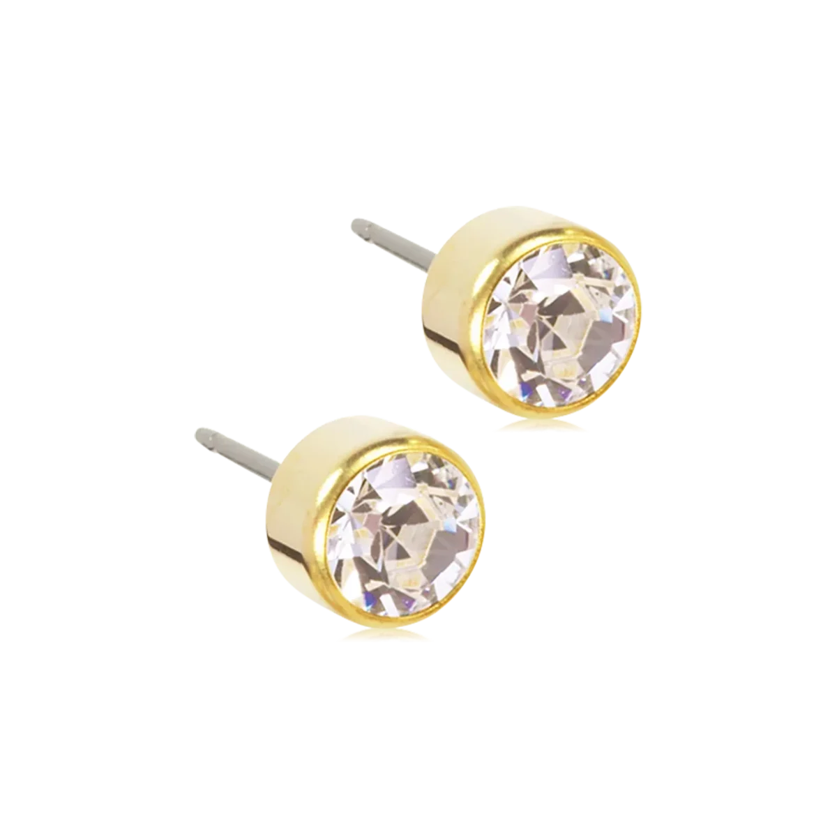 Blomdahl Golden Titanium Bezel 6 mm Crystal