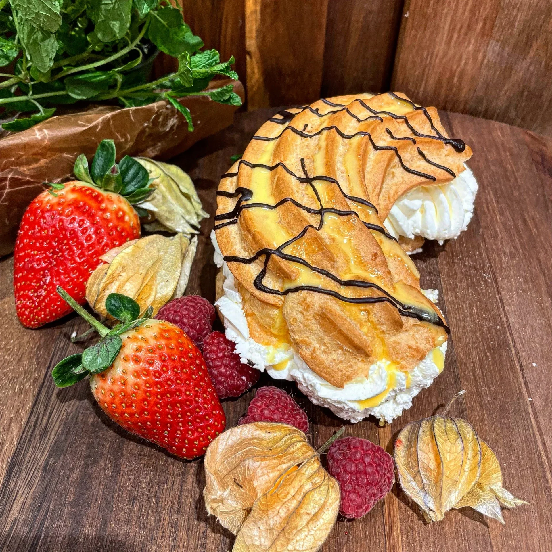 Banan petit choux bakelse