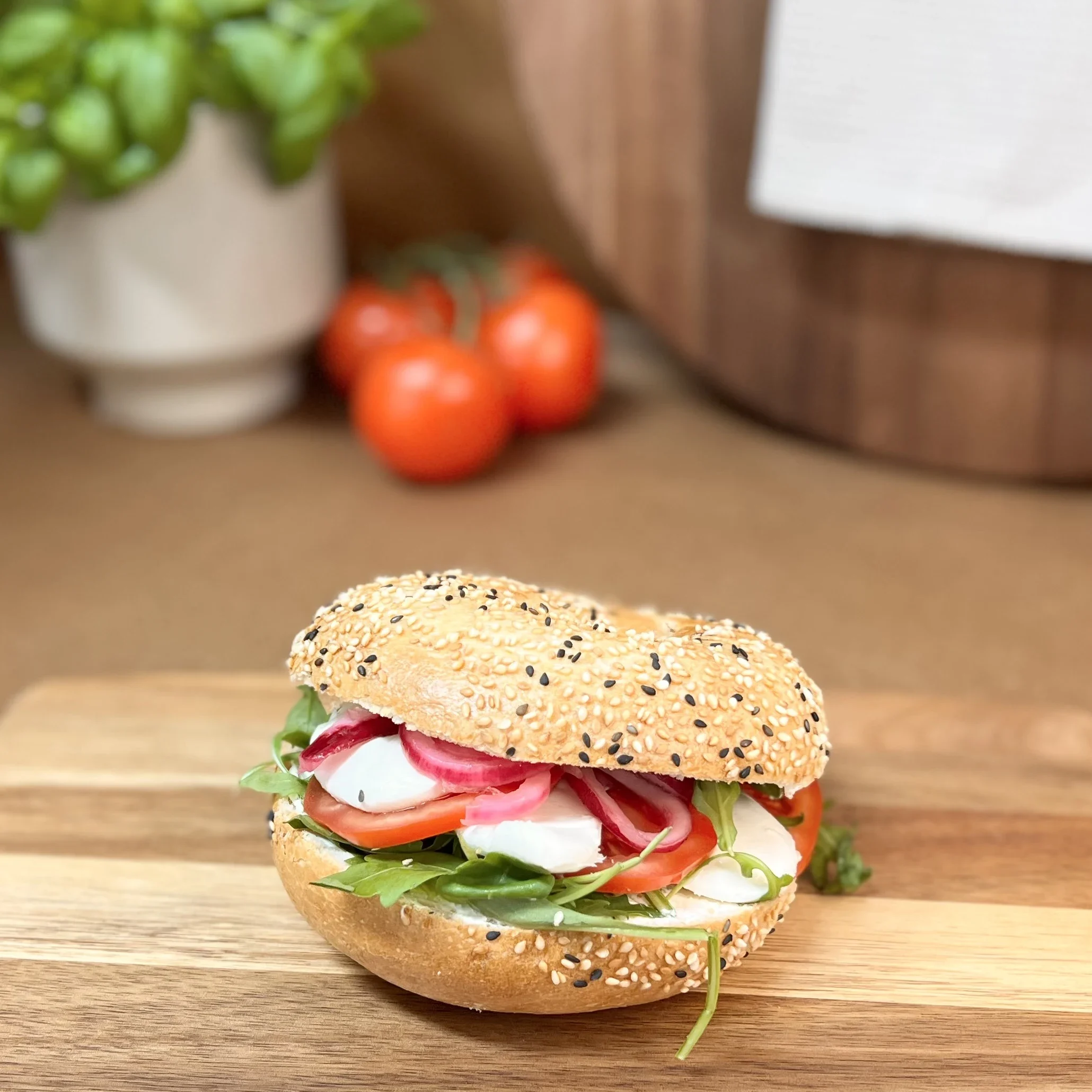 Bagel med mozzarella