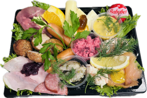 Jultallrik med diverse tillbehör från julbordet