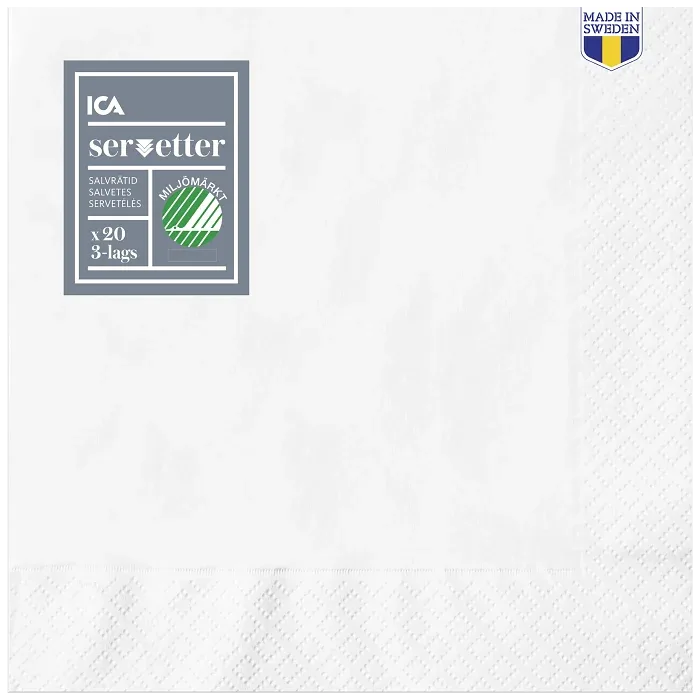 Vita servetter 20p 33cm