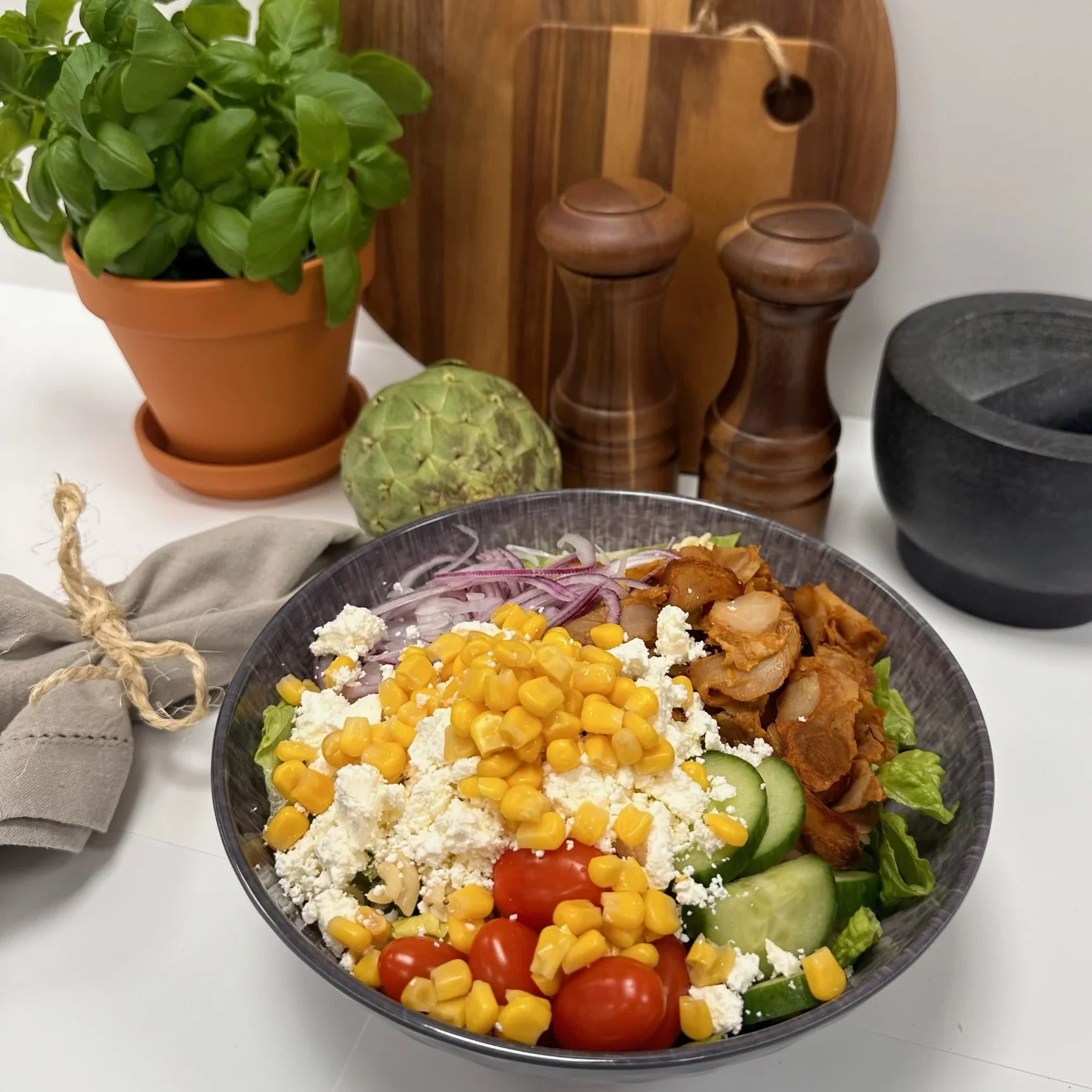 Kycklingkebabsallad