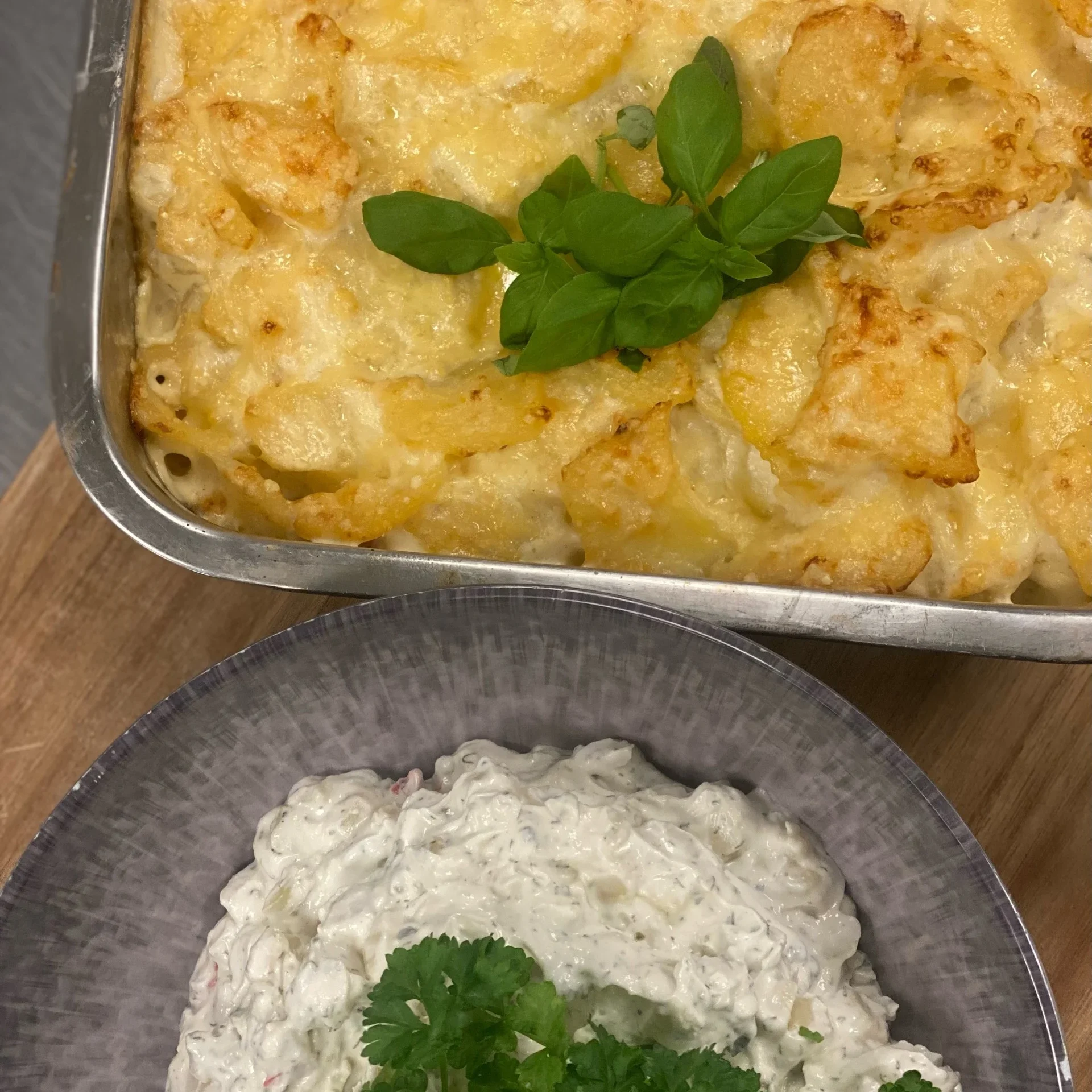 Exotisk planka med potatisgratäng