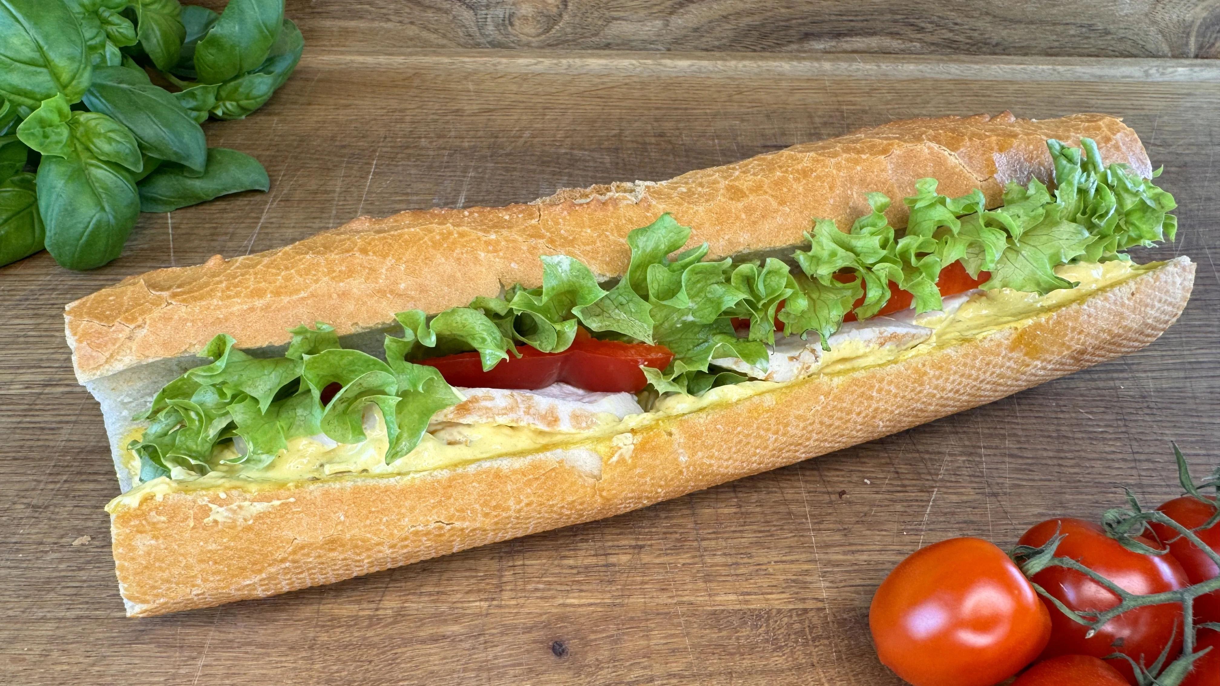 Baguette med kyckling&curry