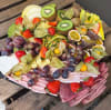 Exotisk buffé med 3 sorters kött, 2 sorters ost och frukter