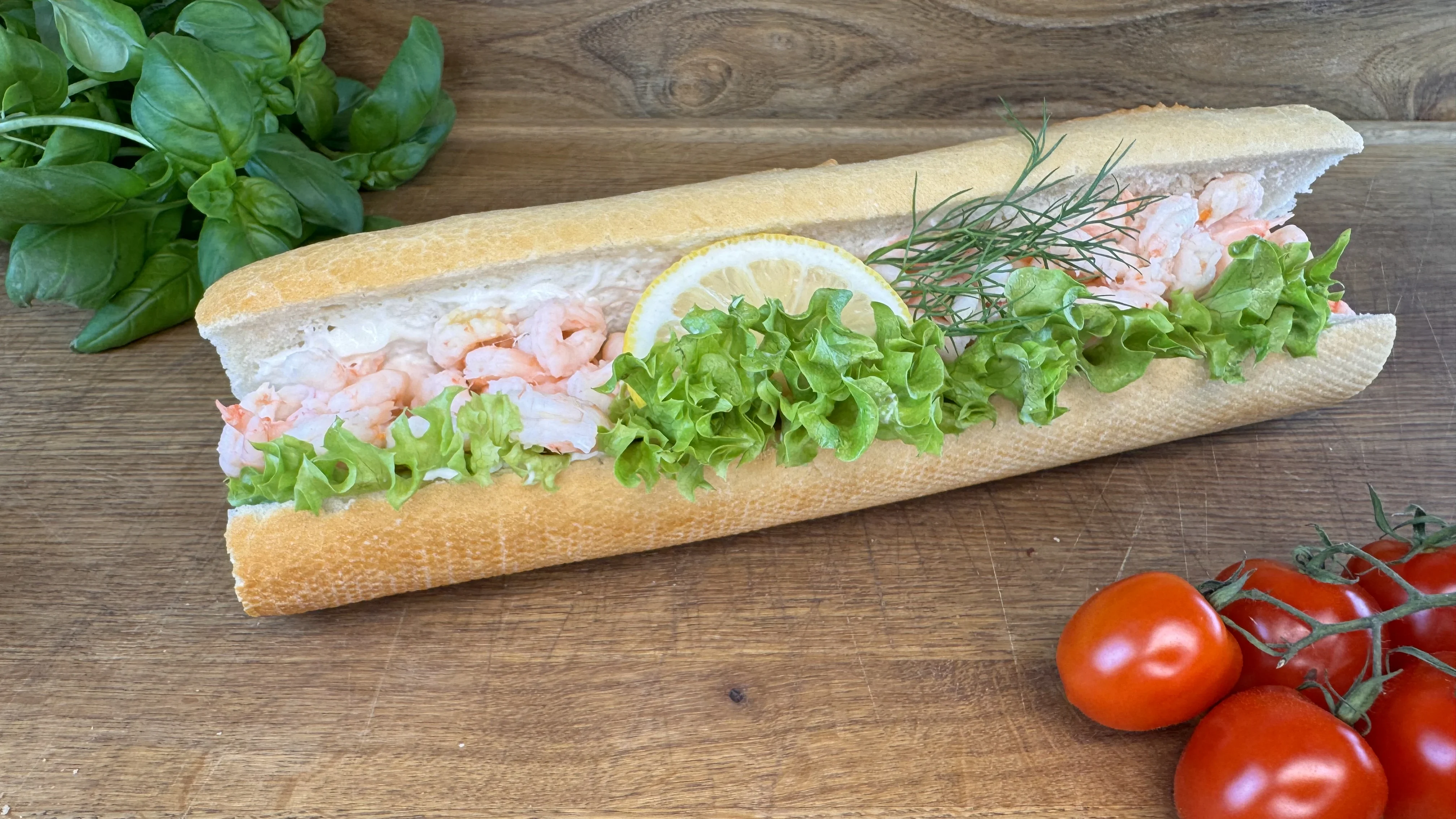 Baguette med räkor