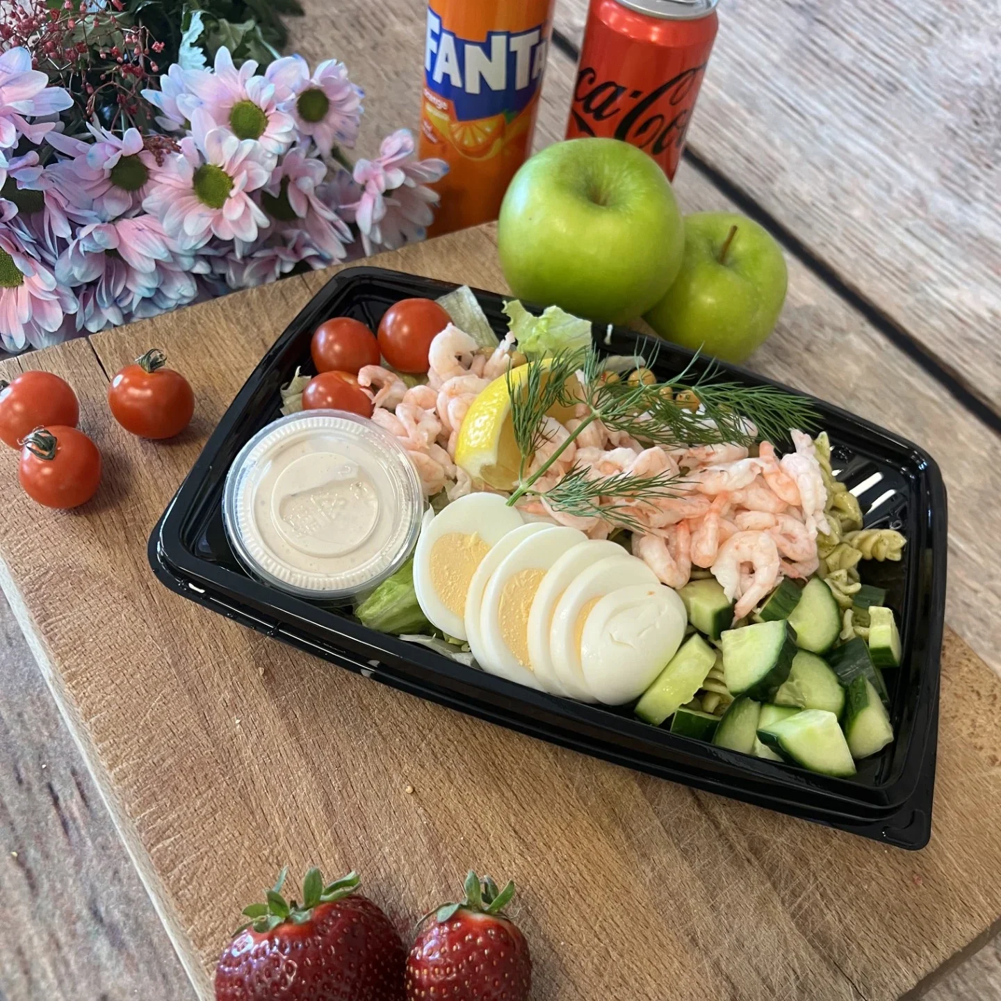 Räksallad med pasta