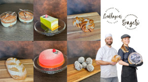 En bild där vi visar upp princesstubbe, kanelbulle, chokladbollar, citrontårta, parmesanlimpa och tiramisu.