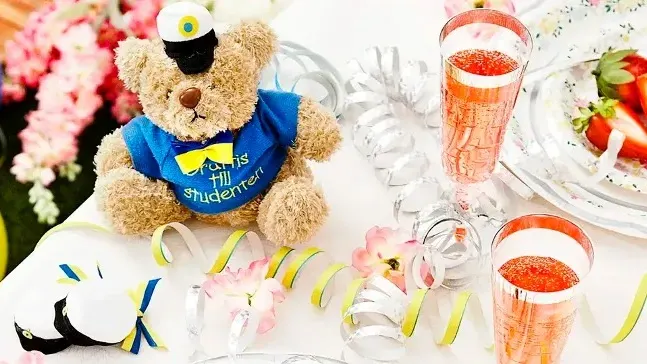 Studentbild, nalle student, hatt student