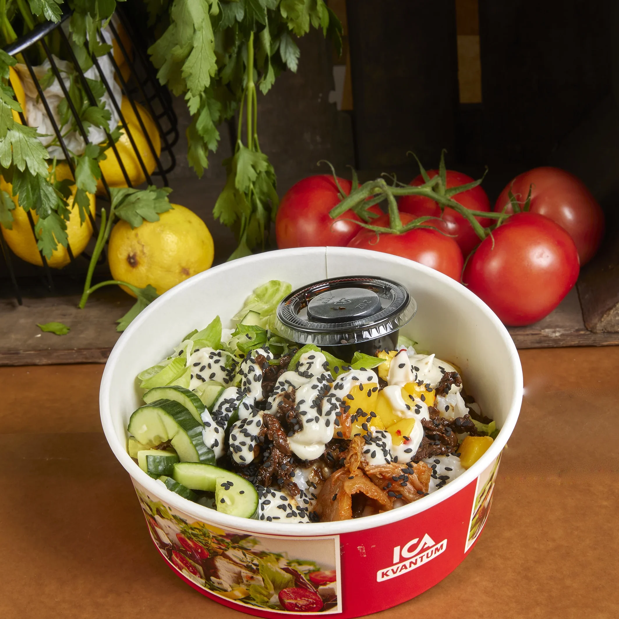Poke bowl med nötkött